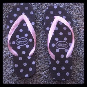 Brown with pink havaianas-size 39-40/7-8